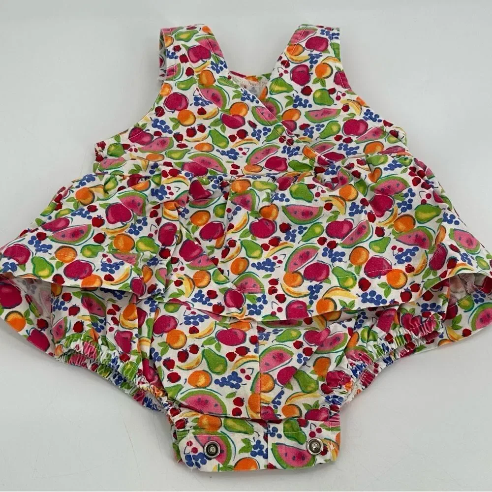 Vintage Osh Kosh Baby B’Gosh Fruit Print Romper Size 3-6 Months EUC